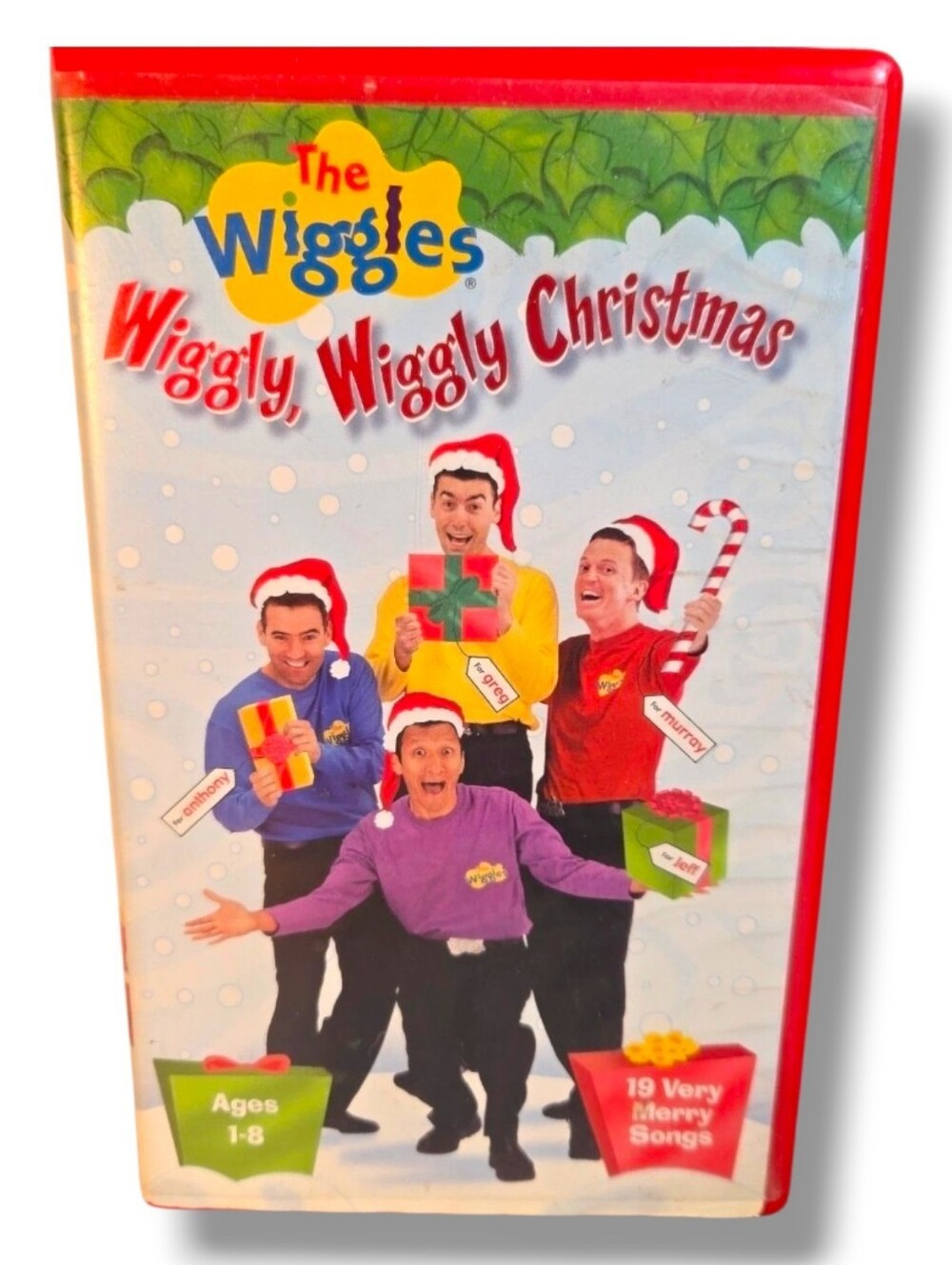 The Wiggles Wiggly Wiggly Christmas VHS Tape 19 Songs Holiday Rare Clamshell
